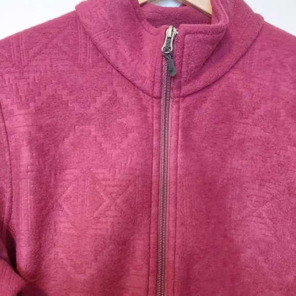 WOOLRICH | Women's Fleece Full Zip Jacket Fushia Size Medium - Picture 4 of 6